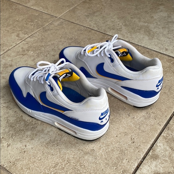 Nike Men's Air Max 1 SE Blue and White Sneakers - Picture 5 of 16